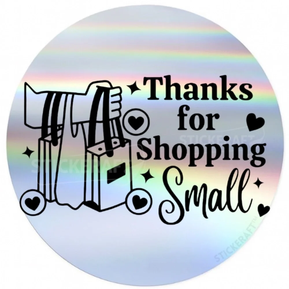 2” Round Thanks for Shopping Small Stickers – 100 Pack Small Business Labels
